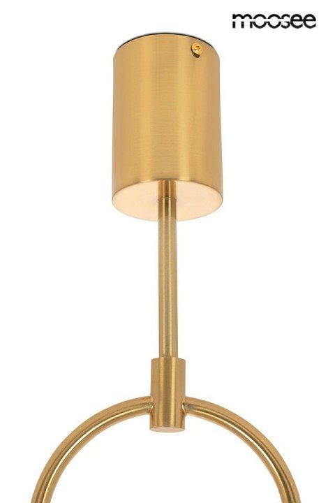 LAMPA WISZĄCA LUMINAR ZŁOTA MOOSEE, SZKLANE KULE MLECZNE, G9, NOWOCZESNA