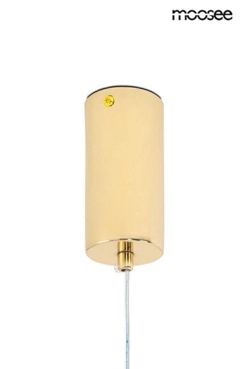 LAMPA WISZĄCA LED FASCIA ZŁOTA, PODŁUŻNA, MOOSEE, NOWOCZESNA, SALON, LOFT