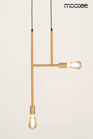 LAMPA WISZĄCA AURAE MOOSEE, ZŁOTA, DYMIONA, LOFT, SALON, INDUSTRIALNA, E27