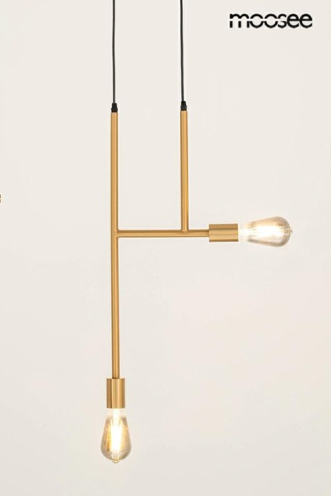 LAMPA WISZĄCA AURAE MOOSEE, ZŁOTA, DYMIONA, LOFT, SALON, INDUSTRIALNA, E27