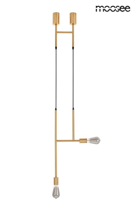 LAMPA WISZĄCA AURAE MOOSEE, ZŁOTA, DYMIONA, LOFT, SALON, INDUSTRIALNA, E27