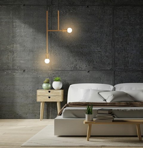 LAMPA WISZĄCA AURAE MOOSEE, ZŁOTA, DYMIONA, LOFT, SALON, INDUSTRIALNA, E27