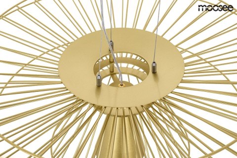 LAMPA WISZĄCA MOOSEE STILETTA ZŁOTA, GLAMOUR, METALOWA, DO SALONU, 60 CM