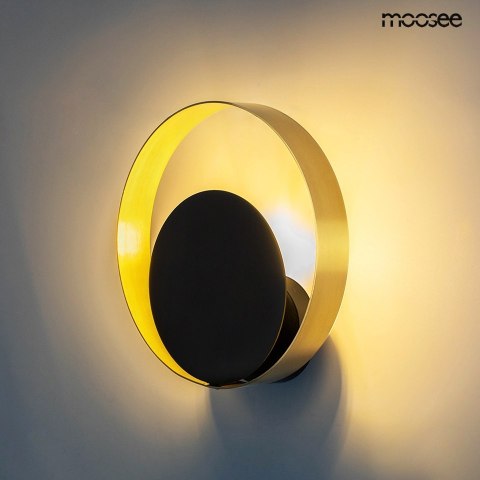LAMPA ŚCIENNA KINKIET LUCERO, CZARNA, ZŁOTA, NOWOCZESNA, MOOSEE, G9, METAL