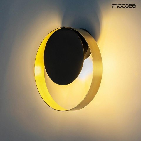 LAMPA ŚCIENNA KINKIET LUCERO, CZARNA, ZŁOTA, NOWOCZESNA, MOOSEE, G9, METAL