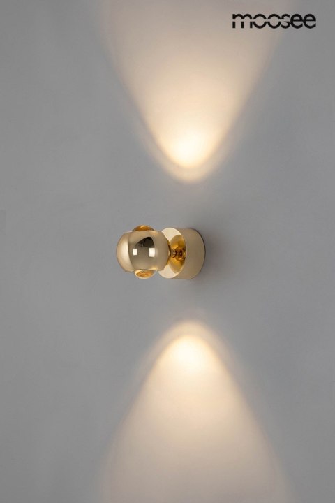 LAMPA ŚCIENNA KINKIET CHROMIA MOOSEE, ZŁOTA, LED, DOTYKOWA, ŚCIEMNIALNA