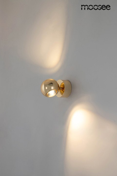 LAMPA ŚCIENNA KINKIET CHROMIA MOOSEE, ZŁOTA, LED, DOTYKOWA, ŚCIEMNIALNA