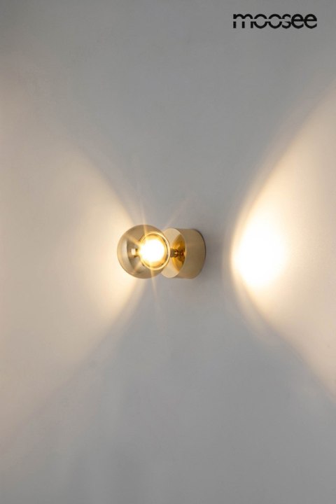 LAMPA ŚCIENNA KINKIET CHROMIA MOOSEE, ZŁOTA, LED, DOTYKOWA, ŚCIEMNIALNA
