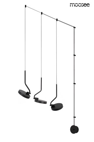 LAMPA ŚCIENNA KINKIET LUMENA CZARNA MOOSEE, LED 30W, 3 KLOSZE, OBROTOWA