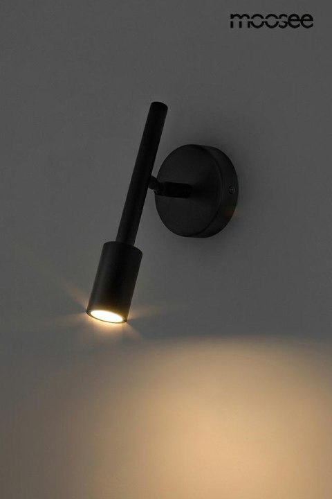LAMPA ŚCIENNA KINKIET PRISMA CZARNA, LED, MOOSEE, REGULOWANA, LOFT, METAL