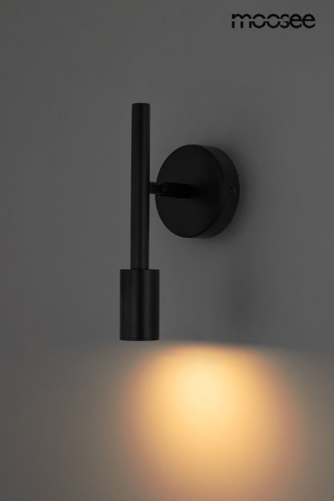 LAMPA ŚCIENNA KINKIET PRISMA CZARNA, LED, MOOSEE, REGULOWANA, LOFT, METAL