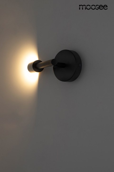 LAMPA ŚCIENNA KINKIET PRISMA CZARNA, LED, MOOSEE, REGULOWANA, LOFT, METAL