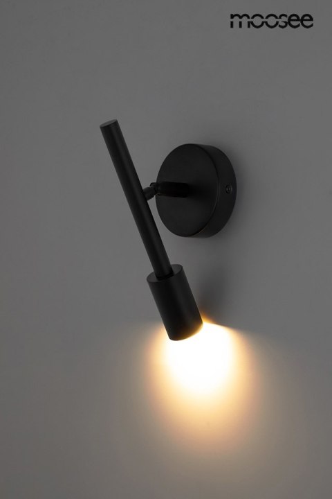 LAMPA ŚCIENNA KINKIET PRISMA CZARNA, LED, MOOSEE, REGULOWANA, LOFT, METAL