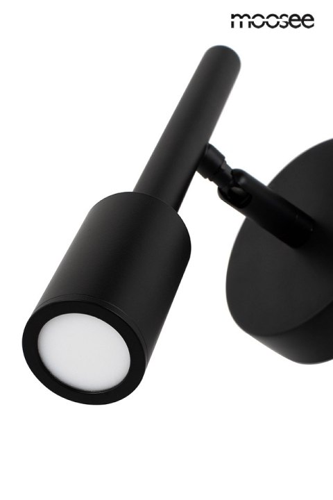 LAMPA ŚCIENNA KINKIET PRISMA CZARNA, LED, MOOSEE, REGULOWANA, LOFT, METAL