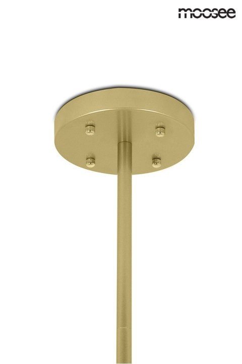 LAMPA WISZĄCA AURELIA MOOSEE, ZŁOTA, 10X E27, SZKŁO BURSZTYNOWE, SALON