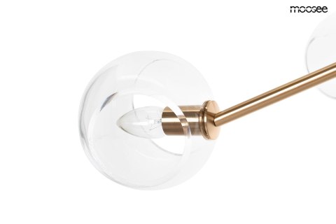 LAMPA WISZĄCA MOOSEE AURELIA ZŁOTA, SZKLANA, 6xE14, NOWOCZESNA, DO SALONU