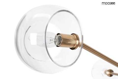 LAMPA WISZĄCA MOOSEE AURELIA ZŁOTA, SZKLANA, 6xE14, NOWOCZESNA, DO SALONU