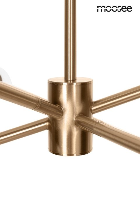 LAMPA WISZĄCA MOOSEE AURELIA ZŁOTA, SZKLANA, 6xE14, NOWOCZESNA, DO SALONU