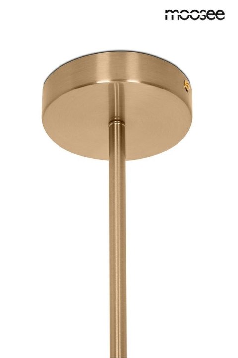 LAMPA WISZĄCA MOOSEE AURELIA ZŁOTA, SZKLANA, 6xE14, NOWOCZESNA, DO SALONU