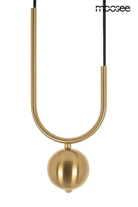 LAMPA WISZĄCA AURATO, MOOSEE, ZŁOTA, MLECZNE SZKŁO, E27, NOWOCZESNA, LOFT