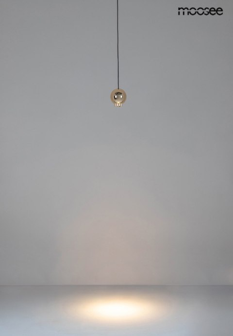 LAMPA WISZĄCA MOOSEE LUMINOS ZŁOTA, LED 7W, NOWOCZESNA, SZKLANA, DO SALONU