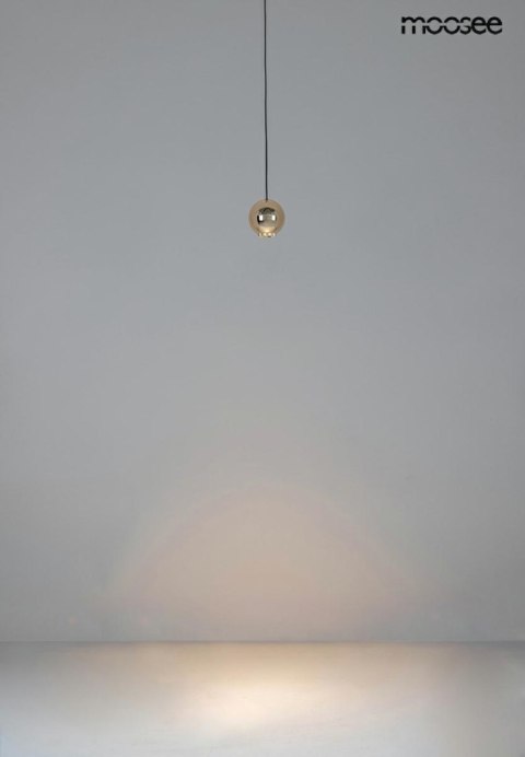 LAMPA WISZĄCA MOOSEE LUMINOS ZŁOTA, LED 7W, NOWOCZESNA, SZKLANA, DO SALONU