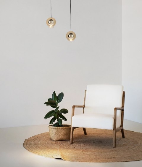 LAMPA WISZĄCA MOOSEE LUMINOS ZŁOTA, LED 7W, NOWOCZESNA, SZKLANA, DO SALONU