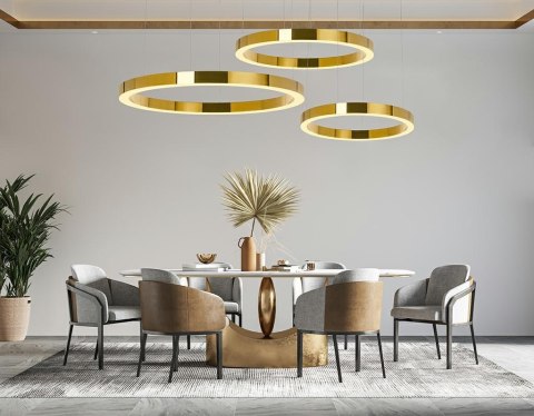 LAMPA WISZĄCA AURELIA RING 50CM, ZŁOTA, CHROM, LED 30W, NOWOCZESNA, LUXURY