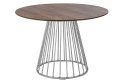 OKRĄGŁY STÓŁ, ORZECH, METALOWA PODSTAWA, LOFT, DO SALONU, JADALNI 110 CM
