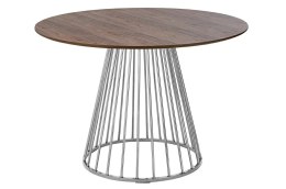 OKRĄGŁY STÓŁ, ORZECH, METALOWA PODSTAWA, LOFT, DO SALONU, JADALNI 110 CM