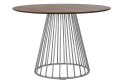 OKRĄGŁY STÓŁ, ORZECH, METALOWA PODSTAWA, LOFT, DO SALONU, JADALNI 110 CM
