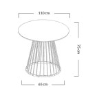 OKRĄGŁY STÓŁ, ORZECH, METALOWA PODSTAWA, LOFT, DO SALONU, JADALNI 110 CM