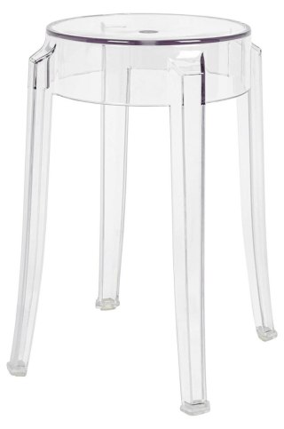 PRZEZROCZYSTY STOŁEK, TABORET - DUCH, 46 CM, OKRĄGŁY, DO KUCHNI, DO LOKALU