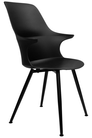 KRZESŁO NOWOCZESNE CZARNE VELOX, DO SALONU, JADALNI, KUCHNI, DESIGN, LOFT