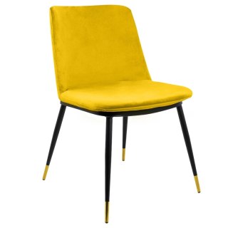 KRZESŁO TAPICEROWANE VELVET AUREA, DO SALONU JADALNI, CZARNE ZŁOTE GLAMOUR