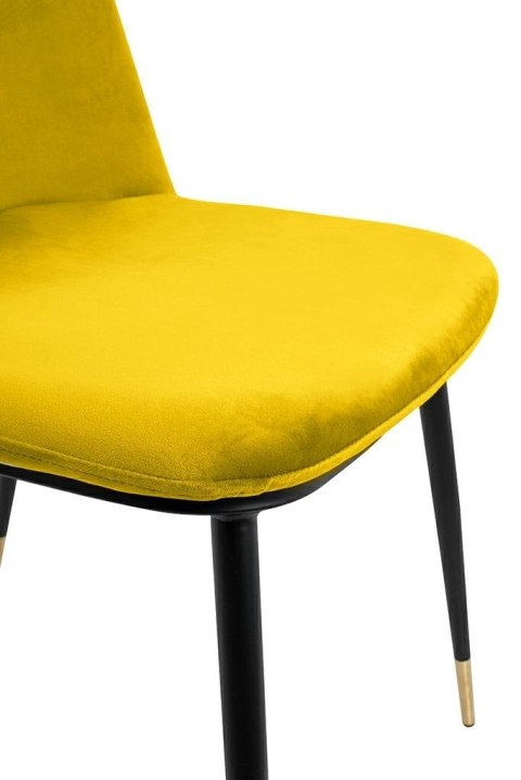 TAPICEROWANE ŻÓŁTE KRZESŁO GLAMOUR - NAPOLI, WELUROWE, DO SALONU, JADALNI TAPICEROWANE ŻÓŁTE KRZESŁO GLAMOUR - NAPOLI, WELUROWE, DO SALONU, JADALNI