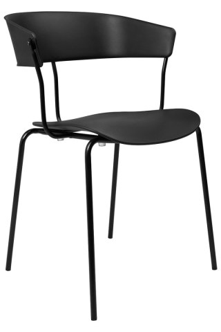 KRZESŁO AETHEL CZARNE, NOWOCZESNE, DO SALONU, JADALNI, KUCHNI, SALON, LOFT