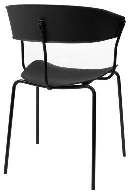 NOWOCZESNE CZARNE KRZESŁO LOFT, METALOWE, DO SALONU, JADALNI, INDUSTRIALNE
