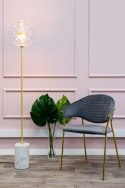 TAPICEROWANE SZARE KRZESŁO GLAMOUR, NOWOCZESNE, WELUROWE, DO SALONU, ZŁOTE