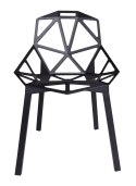 NOWOCZESNE CZARNE KRZESŁO LOFT, INDUSTRIALNE, AŻUROWE, METALOWE, DO JADALNI