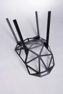 NOWOCZESNE CZARNE KRZESŁO LOFT, INDUSTRIALNE, AŻUROWE, METALOWE, DO JADALNI