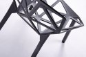 NOWOCZESNE CZARNE KRZESŁO LOFT, INDUSTRIALNE, AŻUROWE, METALOWE, DO JADALNI