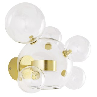 KINKIET, LAMPA ŚCIENNA LED AURELIA, SZKLANE KULE, ZŁOTY, ELEGANCKI, 2X7W