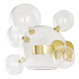 KINKIET, LAMPA ŚCIENNA LED AURELIA, SZKLANE KULE, ZŁOTY, ELEGANCKI, 2X7W