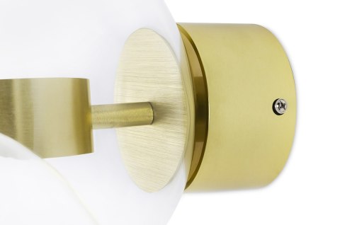 KINKIET, LAMPA ŚCIENNA LED AURELIA, SZKLANE KULE, ZŁOTY, ELEGANCKI, 2X7W