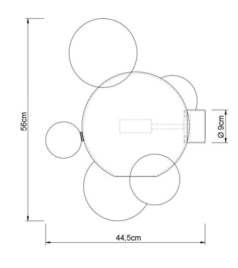 KINKIET, LAMPA ŚCIENNA LED AURELIA, SZKLANE KULE, ZŁOTY, ELEGANCKI, 2X7W