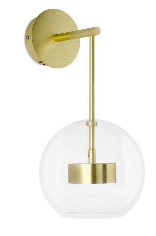 KINKIET ŚCIENNY LED LUMINIA, ZŁOTY, SZKLANA KULA, 20CM, NOWOCZESNY, LOFT