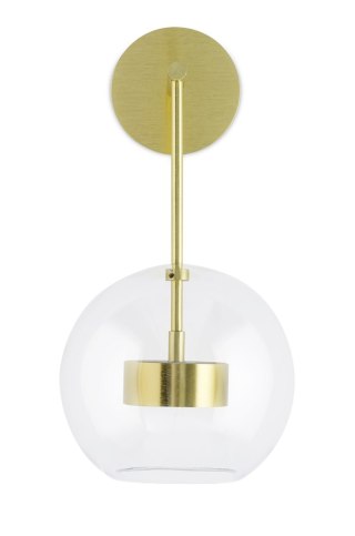 KINKIET ŚCIENNY LED LUMINIA, ZŁOTY, SZKLANA KULA, 20CM, NOWOCZESNY, LOFT