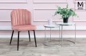 ELEGANCKIE RÓŻOWE KRZESŁO GLAMOUR, WELUROWE, PIKOWANE, DO SALONU, JADALNI