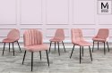 ELEGANCKIE RÓŻOWE KRZESŁO GLAMOUR, WELUROWE, PIKOWANE, DO SALONU, JADALNI